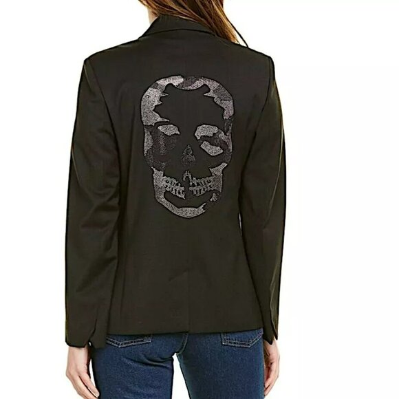 Zadig & Voltaire Vedy Strass Skull Blazer Jacket in Noir (Black) Size 36 (S). - Picture 4 of 4